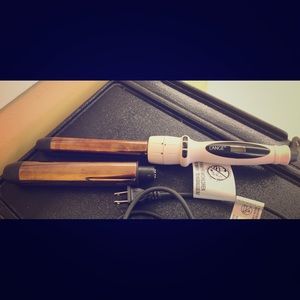 Lange curling irons with heat glove